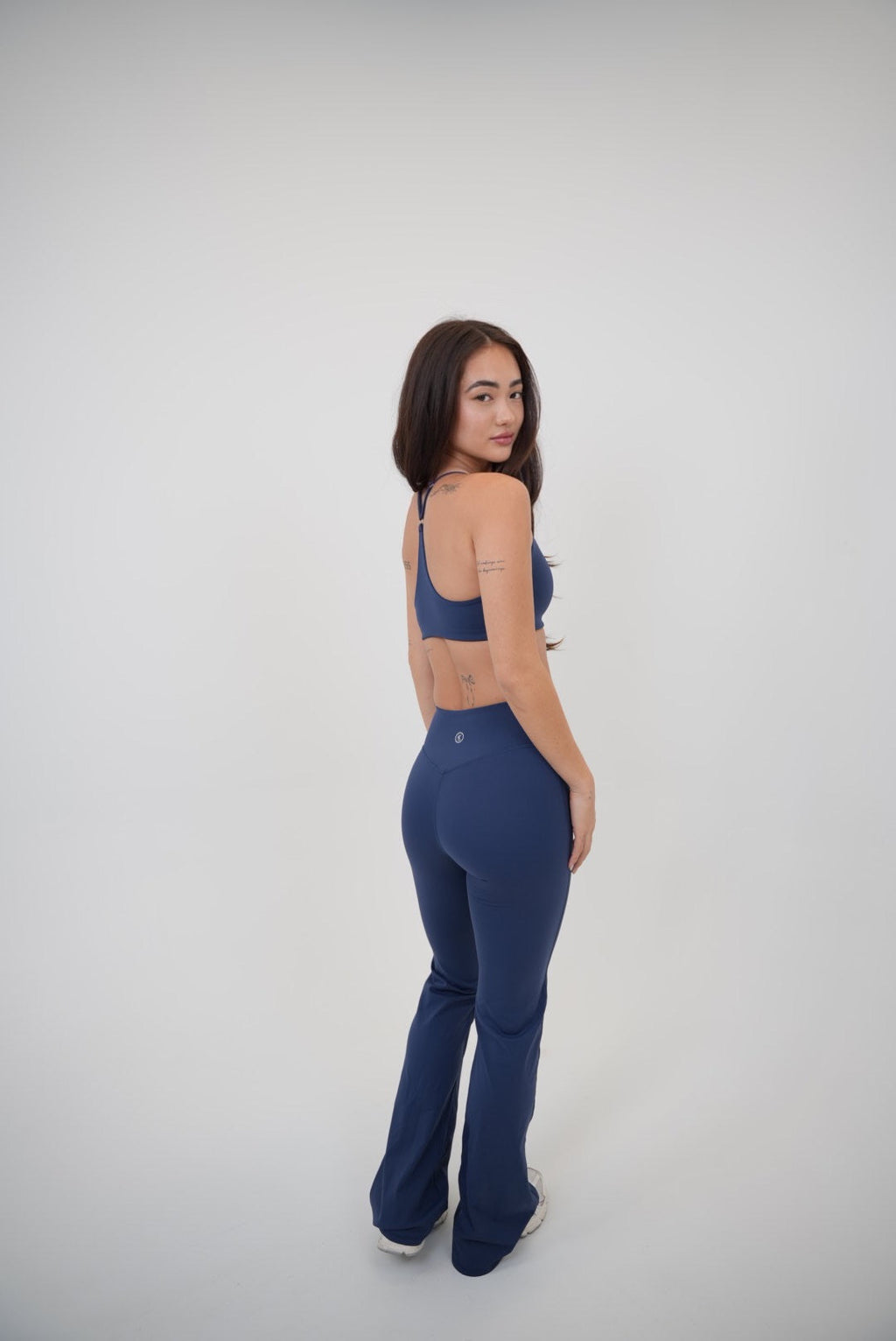 I Live in Luxury Navy Blue Sports Bra