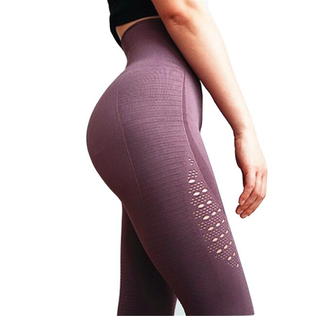 Super Stretchy Gym Tights Energy Seamless Tummy Control Yoga Pants High Waist Sport Leggings Purple Running Pants Women