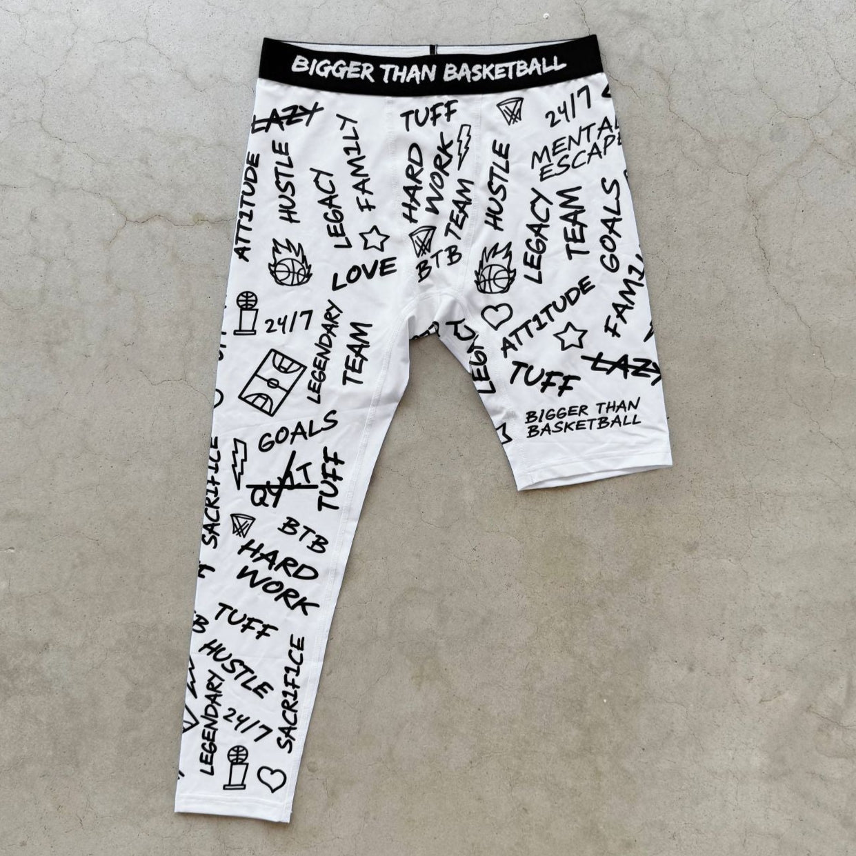 Emotions - Single-Leg Compression Tights - Right - White