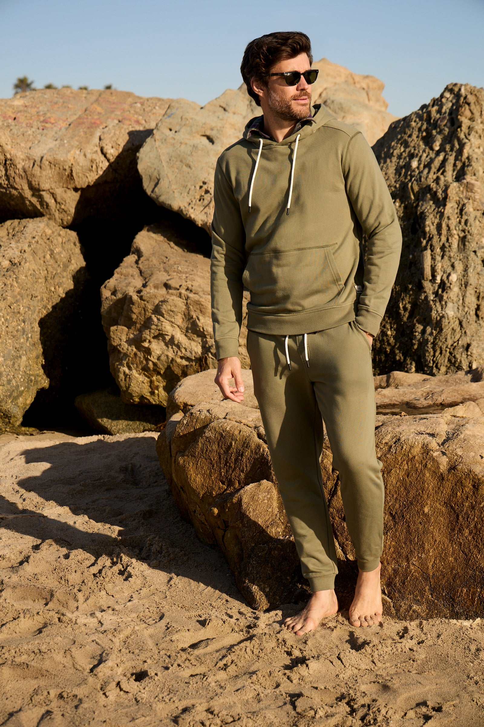 Dune Drawstring Terry Jogger - Lichen Green