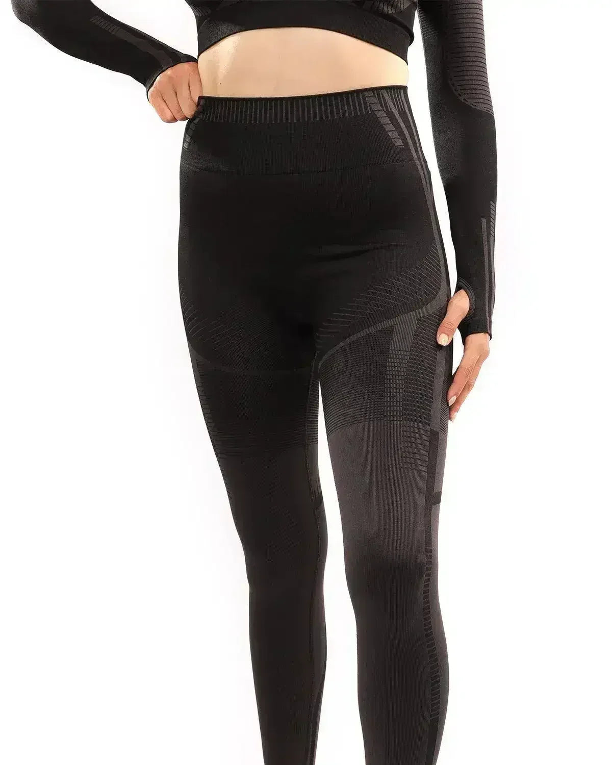 DECATA SEAMLESS LEGGINGS - BLACK & BROWN