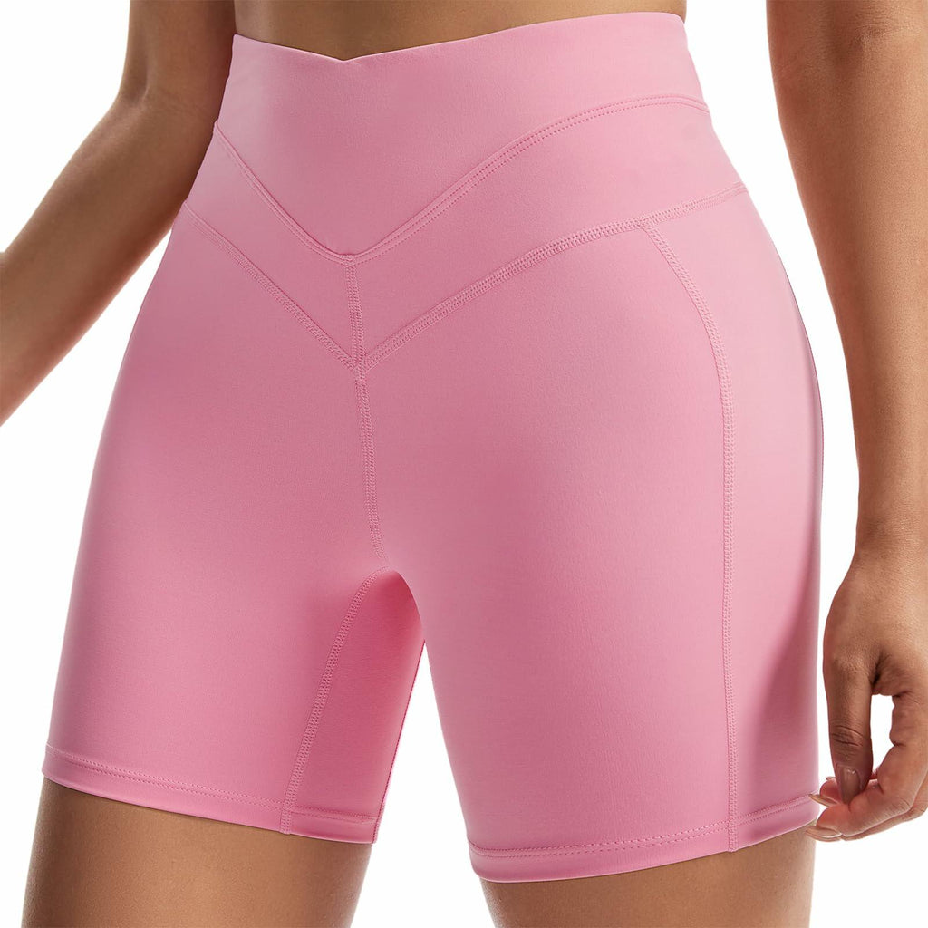 Athletic Shorts Women Gym Yoga Workout High Waisted Pink Size XS